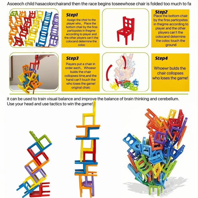 Chair Stacking Game UK – Kids Balance Puzzle Party Game